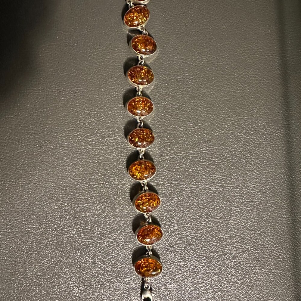 Bundle of Two Bracelets - Brighton Agate Beaded and Silver Baltic Amber - Picture 6 of 9